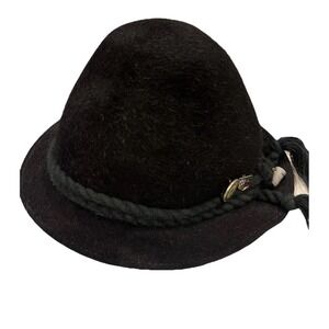 GERMAN VINTAGE MAYSER OKTOBERFEST FUR Black FEDORA HAT SIZE:US 7, EU56